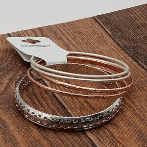 Every Day Silver Copper Tone Bangle Bracelets Fashion Jewelry